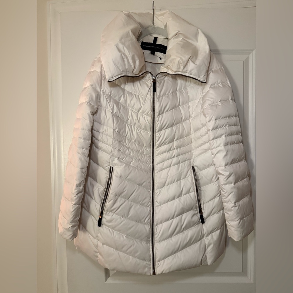 Andrew Marc New York Women's Cream Puffer Jacket Size XL